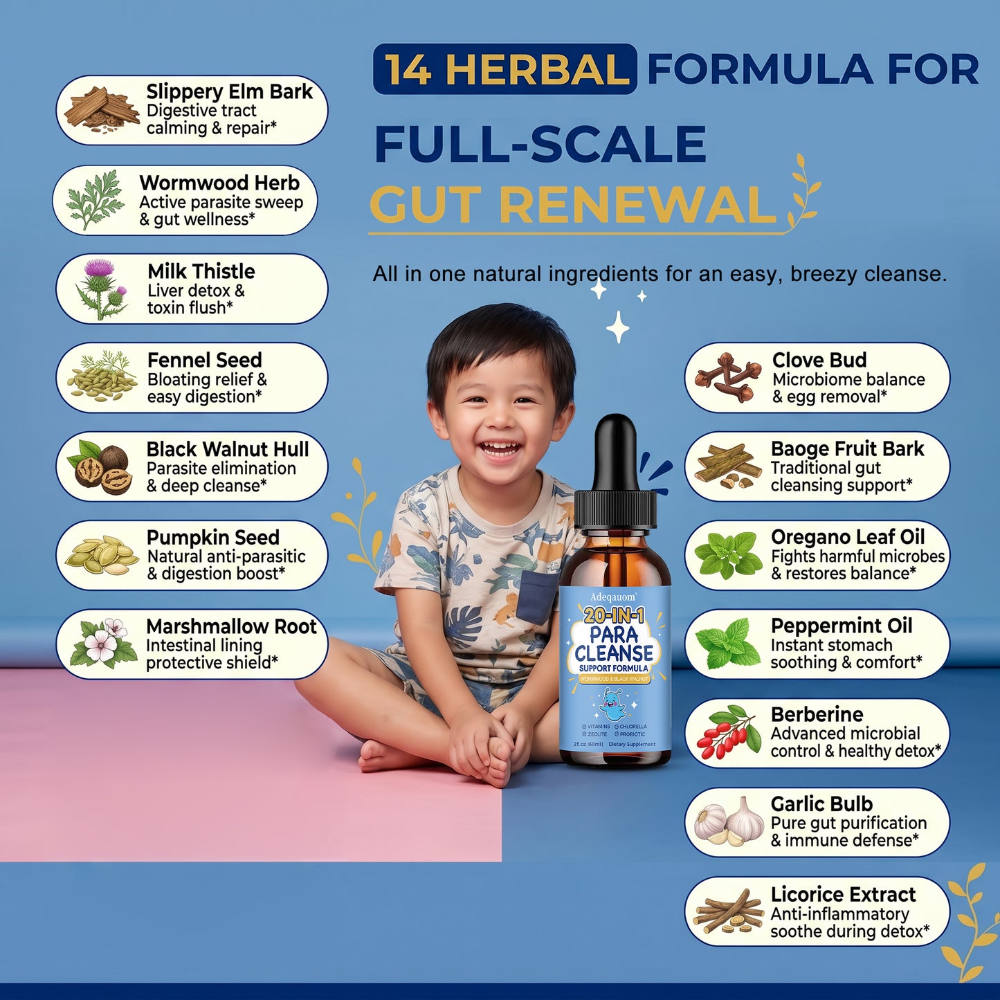 20-in-1 Para Cleanse Drops | Advanced Gut & Digestive Support for Adults & Kids