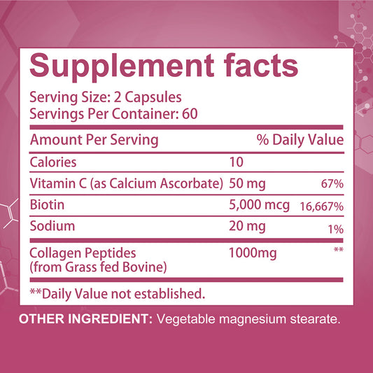 Adeqauom® Collagen Peptides Complex | with Vitamin C & Biotin for Hair, Skin, Nails & Joint Support