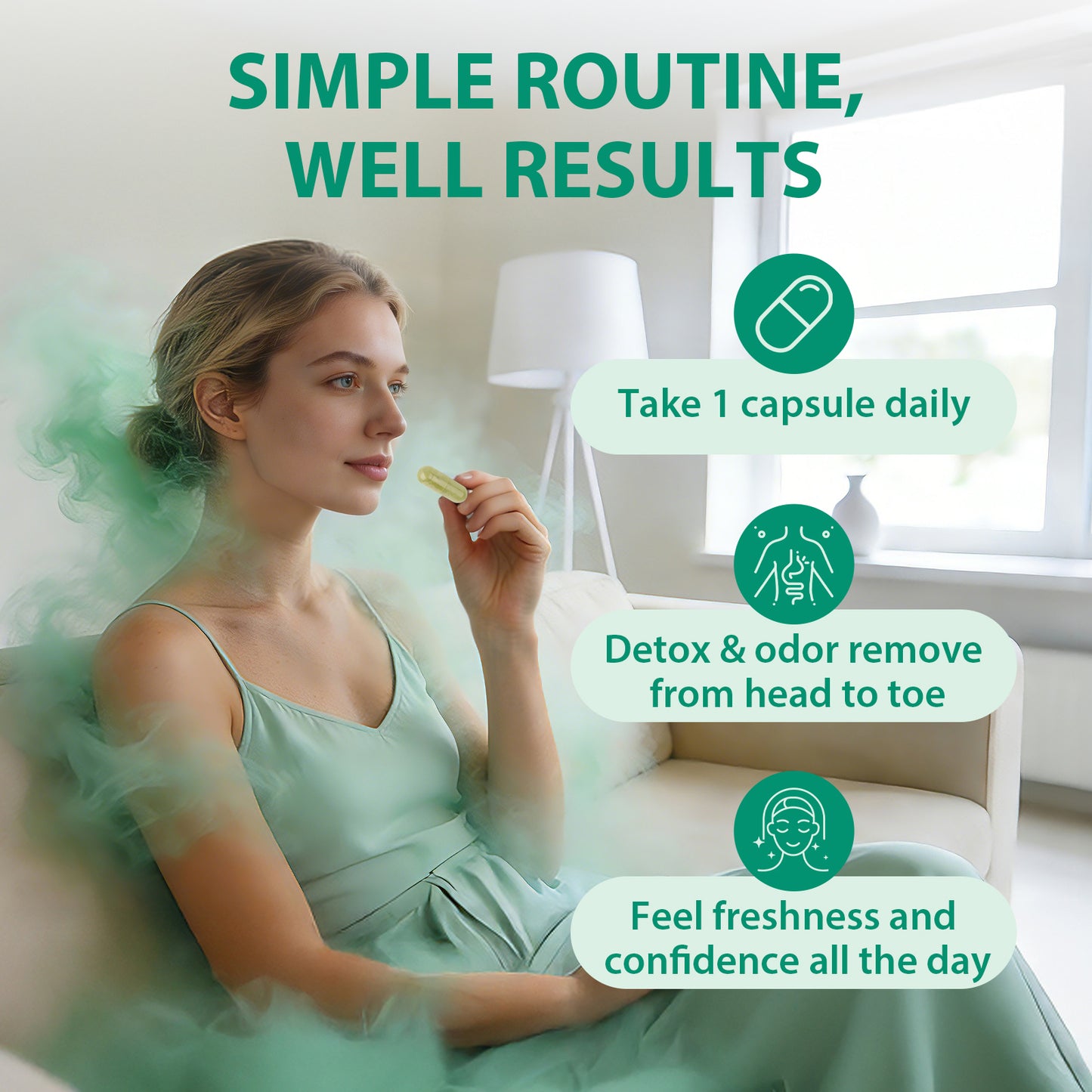 Chlorophyll Body Deodorant Capsules | Internal Odor Control & Gut Health Support
