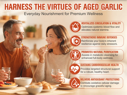 Adeqauom® Aged Odorless Garlic with CoQ10 – Premium Heart Health Supplement for Cardiovascular Support, Healthy Circulation & Immunity
