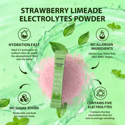 Strawberry Limeade Electrolyte Packets | Sugar-Free Hydration | 30 Sticks