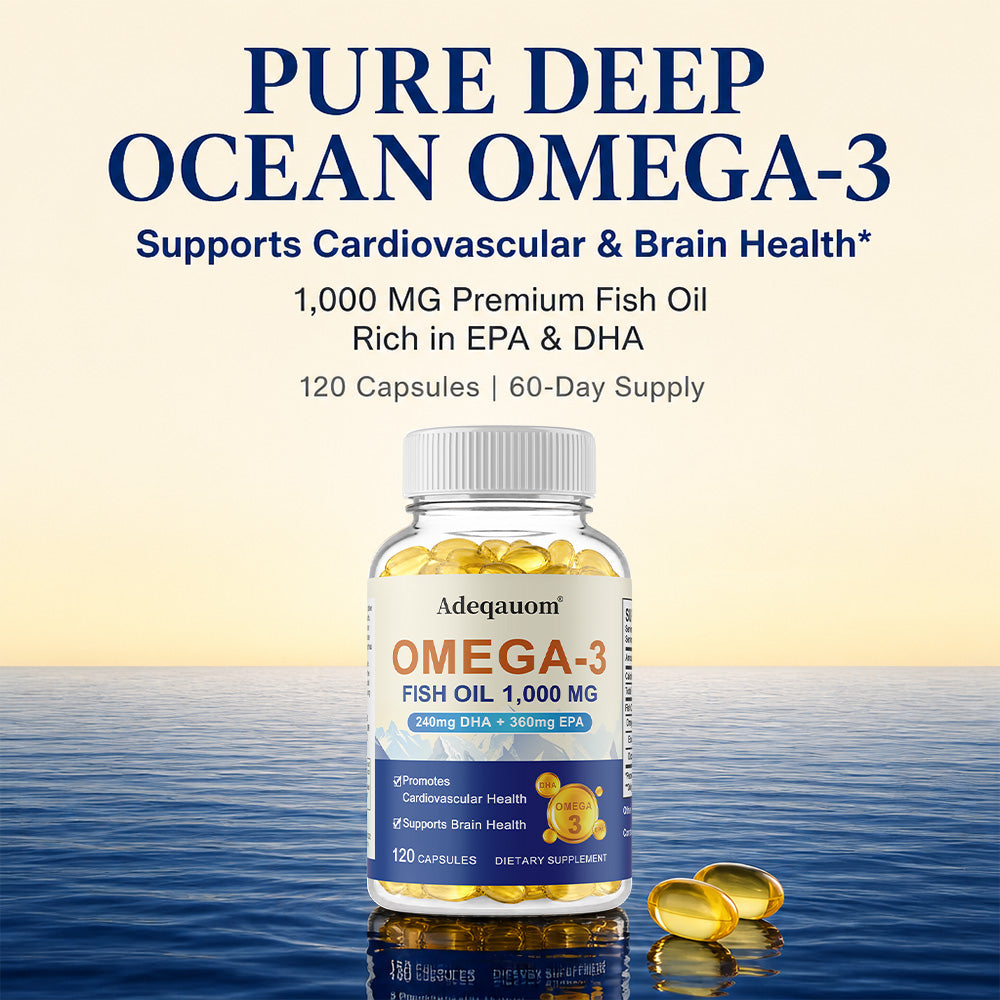 Adeqauom® Omega-3 Fish Oil | with EPA & DHA for Cardiovascular & Brain Health