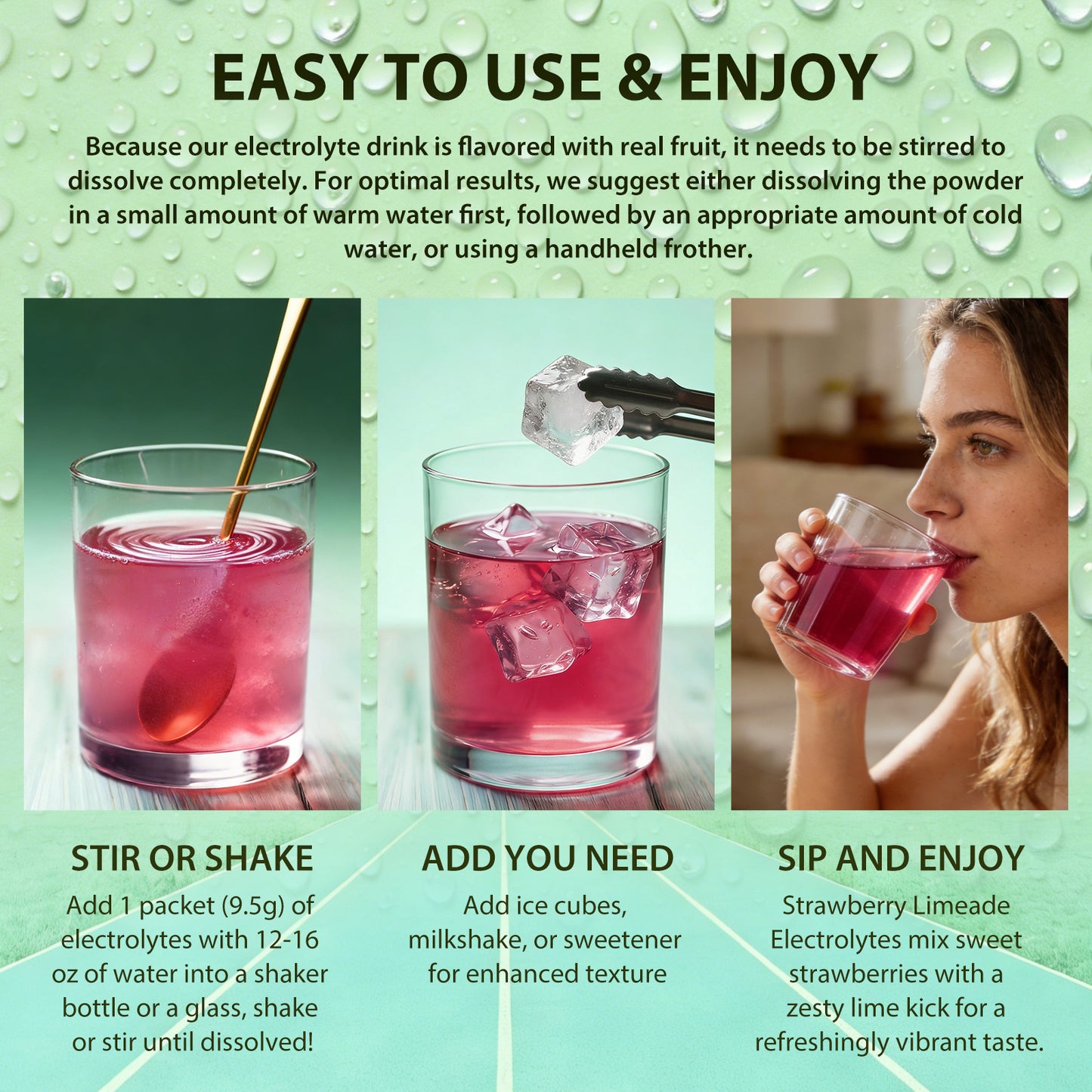 Strawberry Limeade Electrolyte Packets | Sugar-Free Hydration | 30 Sticks