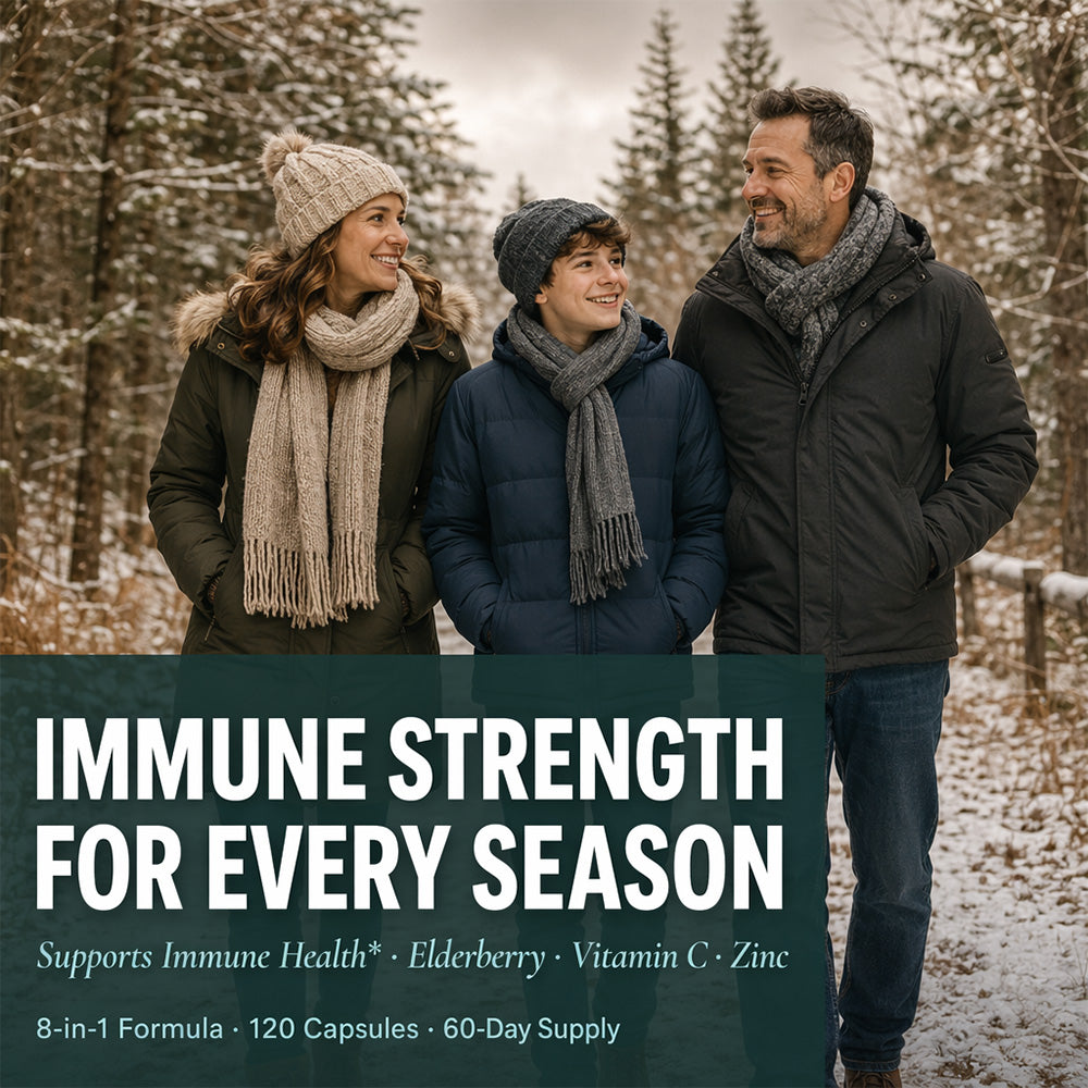 Adeqauom® Elderberry Complex 8-in-1 | with Vitamin C, D3, Zinc, Echinacea, Ginger, Turmeric & Ashwagandha for Immune Support