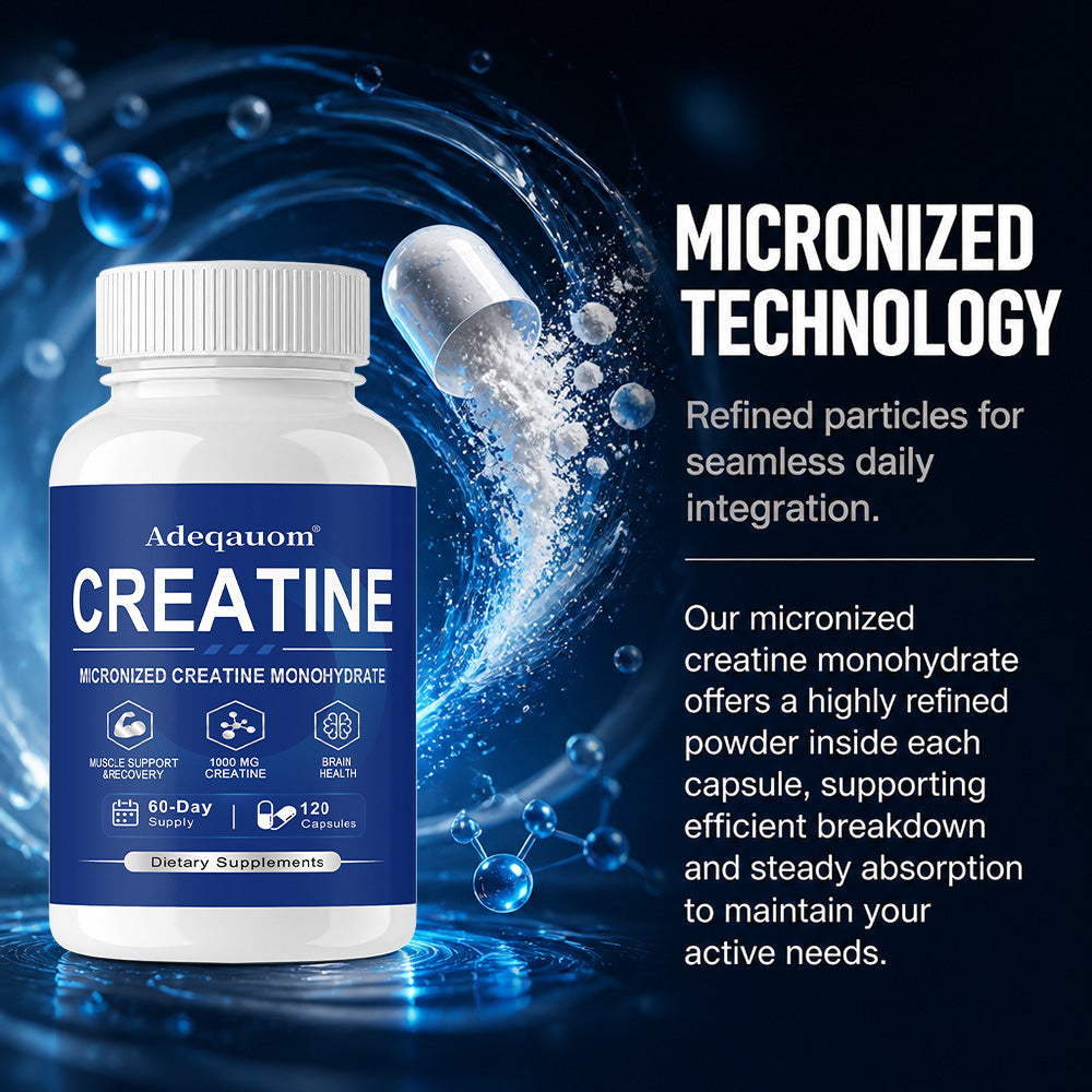 Adeqauom® Micronized Creatine Monohydrate | Muscle Support, Recovery & Brain Health