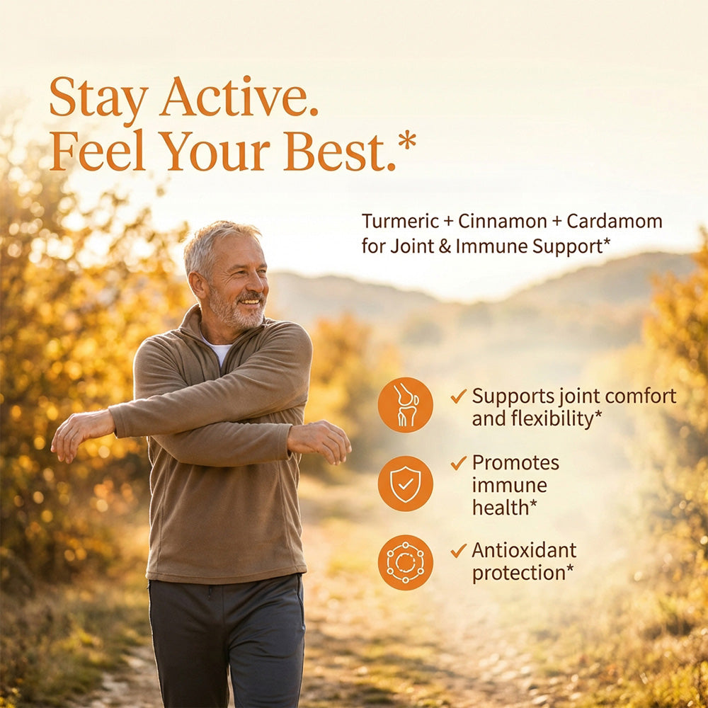Adequaom Turmeric Saffron Capsules | Cinnamon + Cardamom + Black Pepper