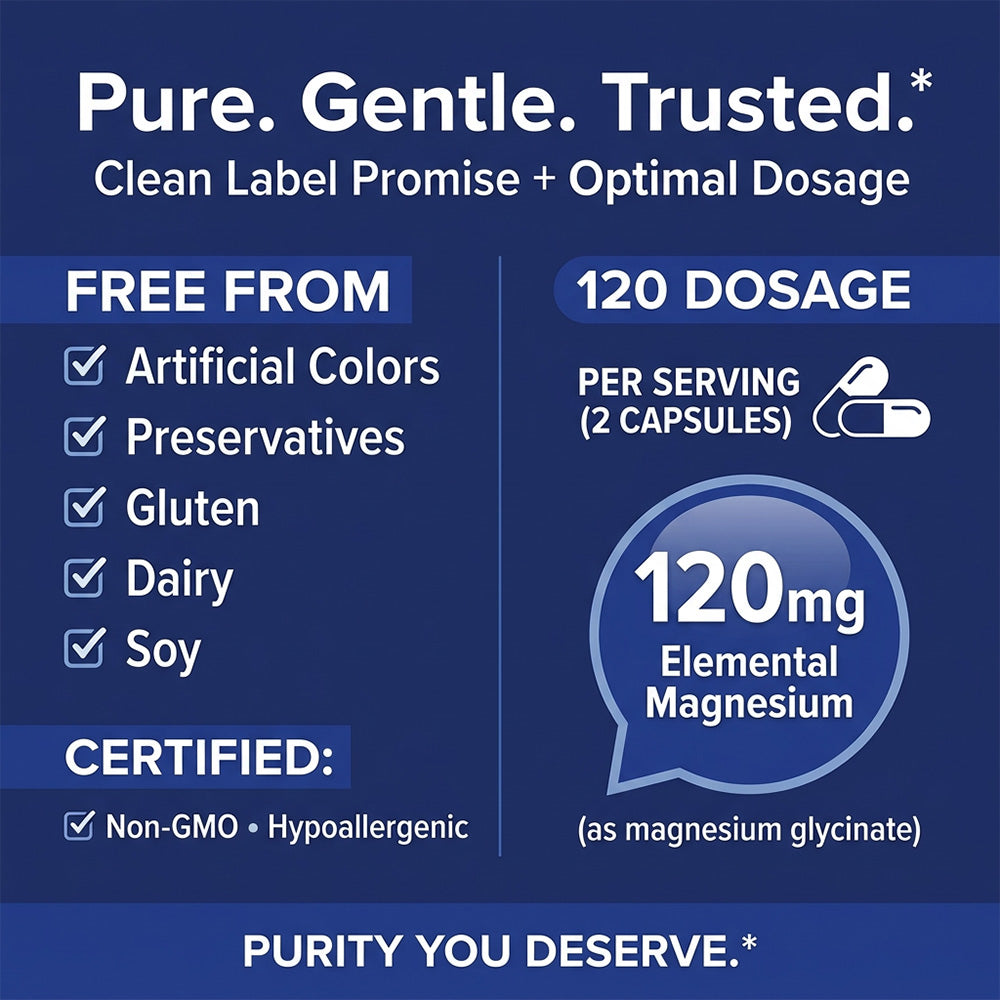 Adeqauom® Magnesium Glycinate | For Sensitive Individuals, Cardiometabolic, Neurocognitive & Musculoskeletal Health