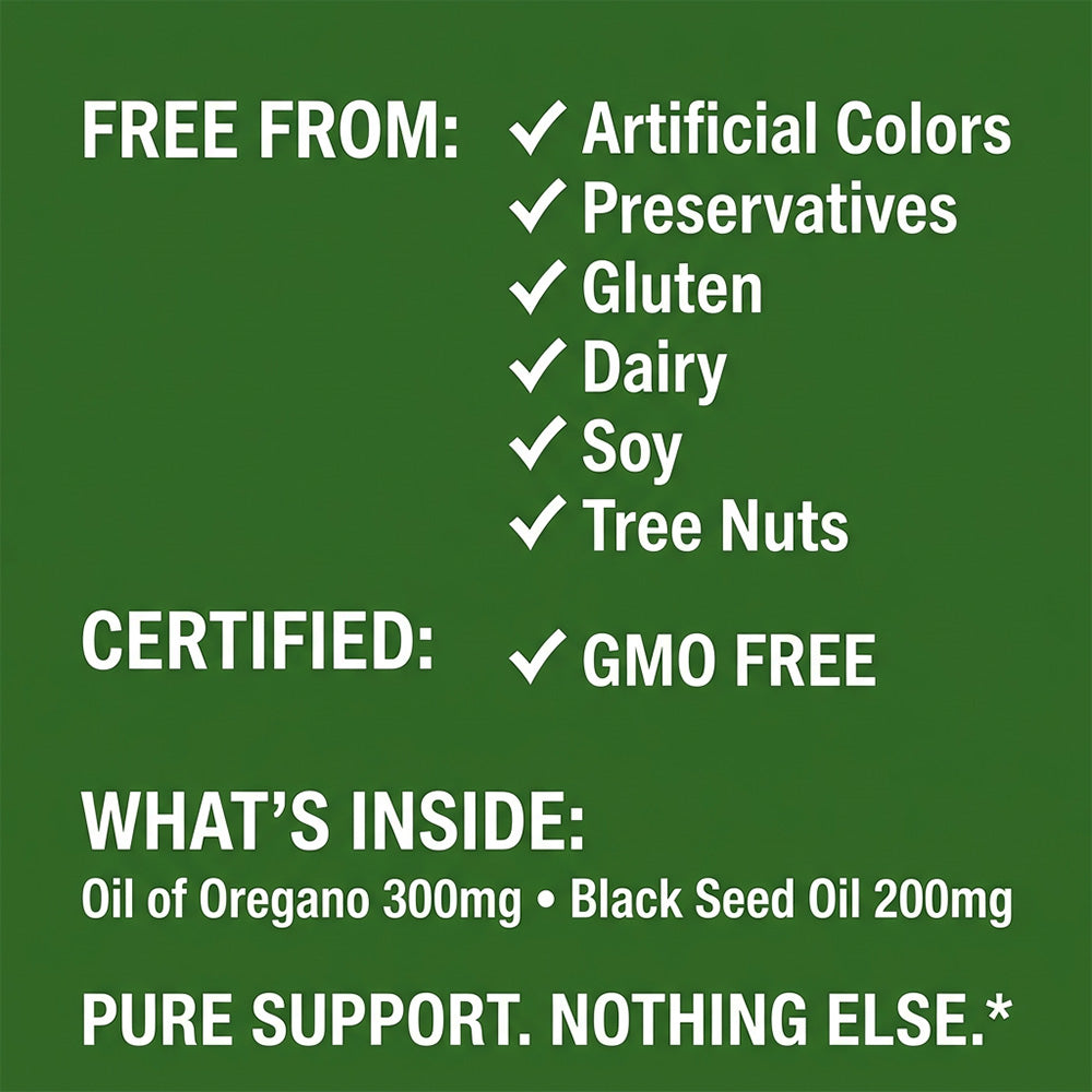 Adeqauom® Oil of Oregano | with Black Seed Oil for Ultra High Carvacrol & Thymoquinone Immune Support