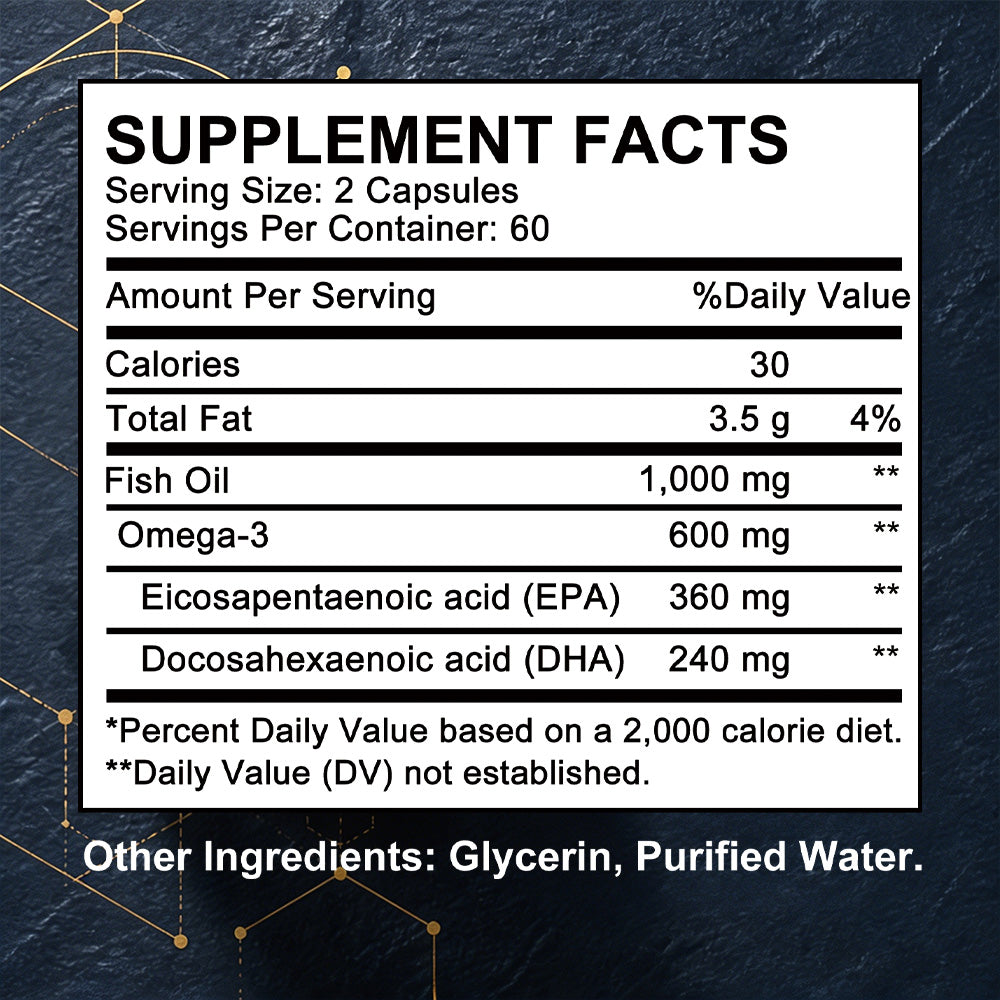 Adeqauom® Omega-3 Fish Oil | with EPA & DHA for Cardiovascular & Brain Health