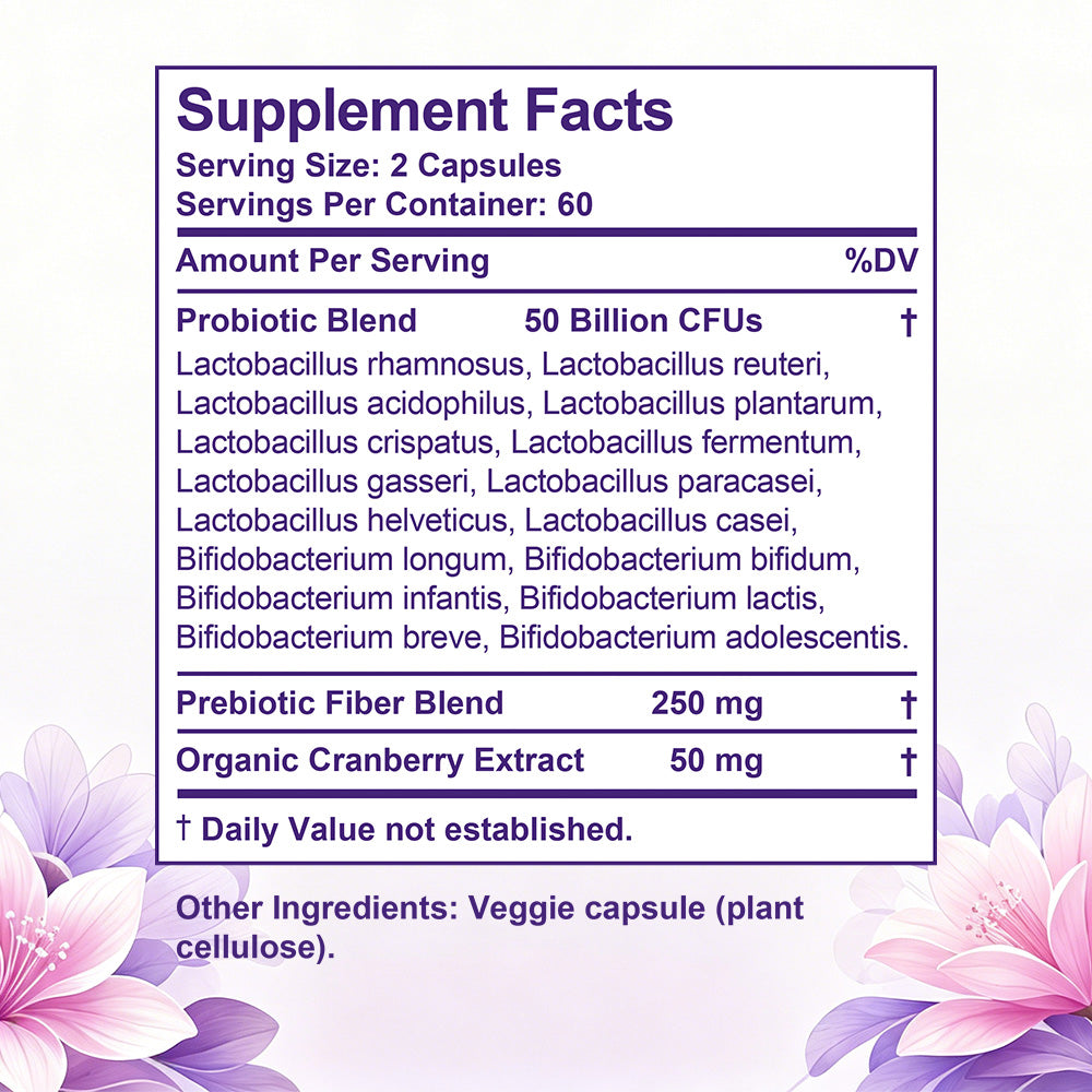 Adeqauom® Women's Probiotics | with Prebiotics & Cranberry for Digestive, Immune & Feminine Health