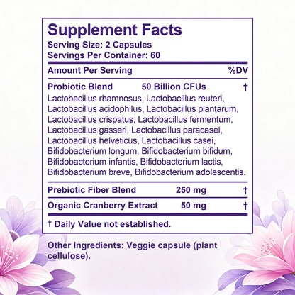 Adeqauom® Women's Probiotics | with Prebiotics & Cranberry for Digestive, Immune & Feminine Health