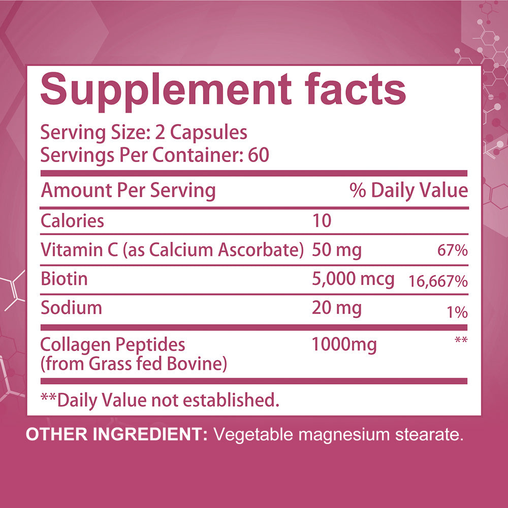 Adeqauom® Collagen Peptides Complex | with Vitamin C & Biotin for Hair, Skin, Nails & Joint Support