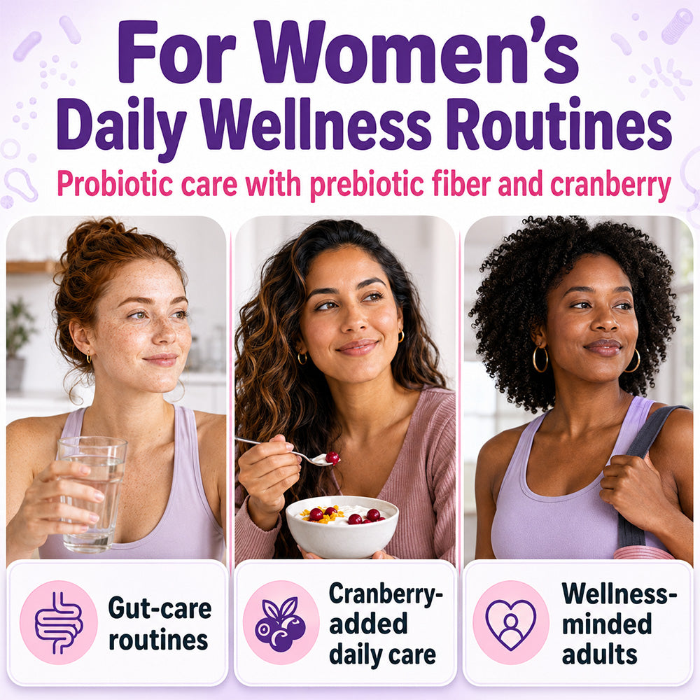 Adeqauom® Women's Probiotics | with Prebiotics & Cranberry for Digestive, Immune & Feminine Health