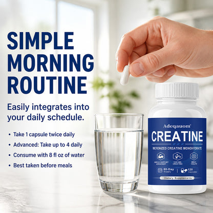 Adeqauom® Micronized Creatine Monohydrate | Muscle Support, Recovery & Brain Health